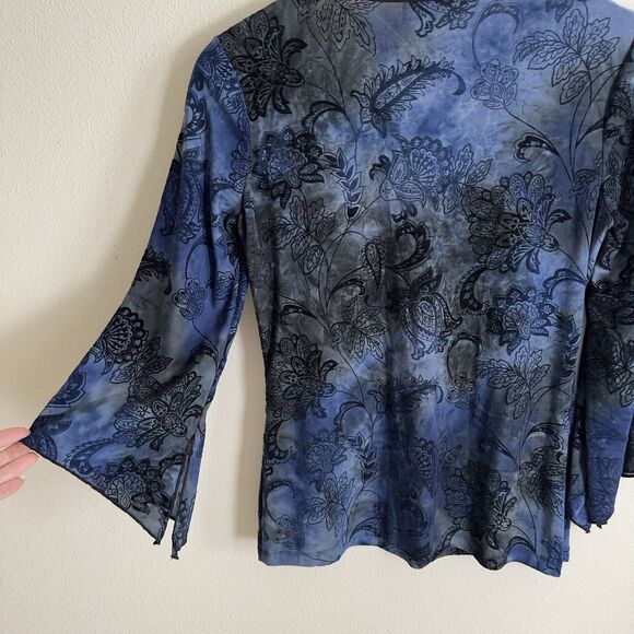 Vtg 90s Beaded Fairy Grunge Top Womens Small Blue Phoebe Friends Whimsigoth Boho - Picture 10 of 16